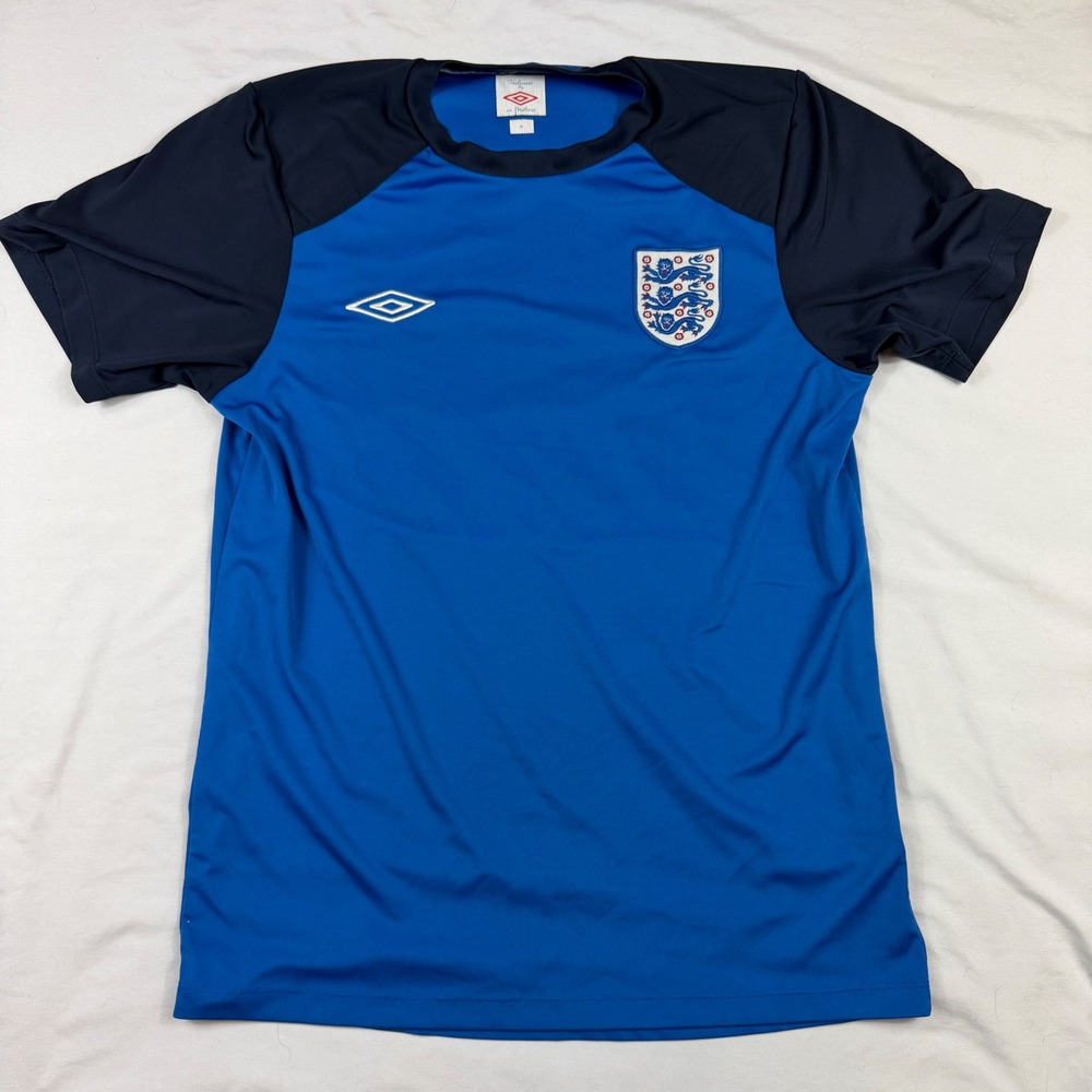 Umbro England National Team Training Jersey Blue Navy Soccer Shirt Mens Medium
